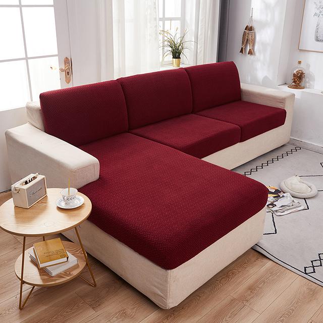 Jacquard Sofa Seat Cushion Cover Elasticity Chair Seat Cover Removable Sofa Slipcover Stretch Furniture Protector 1 /2 /3 /4 Seat
