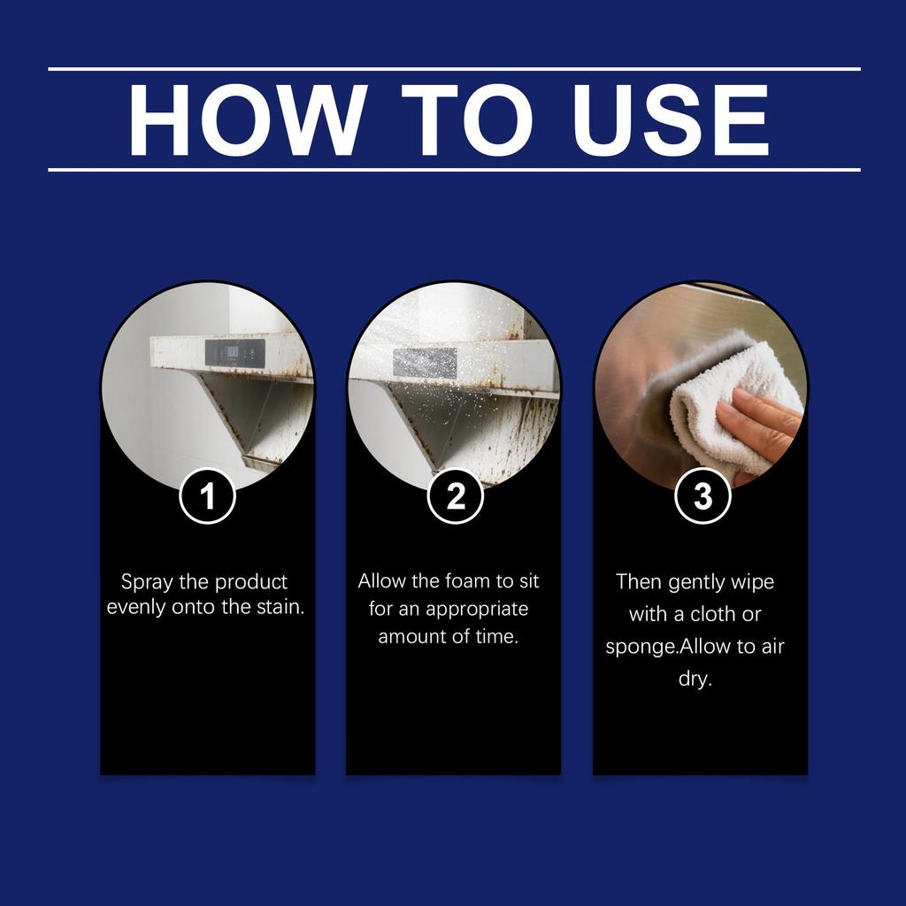JAKEHOE Kitchen Oil Stain Cleaning Spray - Degreaser for Kitchen Appliances and Range Hoods