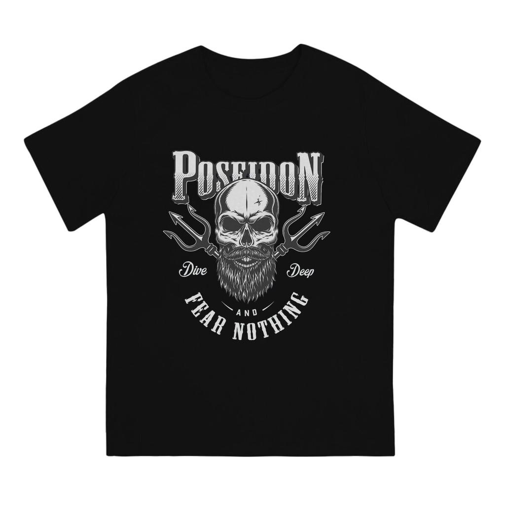 Mens Poseidon Freediving Design T Shirt Scuba Skull Dive Diver 100 Cotton Clothes Fashion Short Sleeve Round Collar Tee Shirt