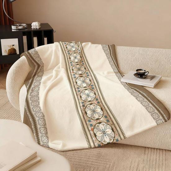 Nap Blanket for Air-Conditioned Rooms, Lightweight Flannel Throw Blanket, Double-Sided Soft Anti-Static Cozy Shawl for Home Office Travel Dorm