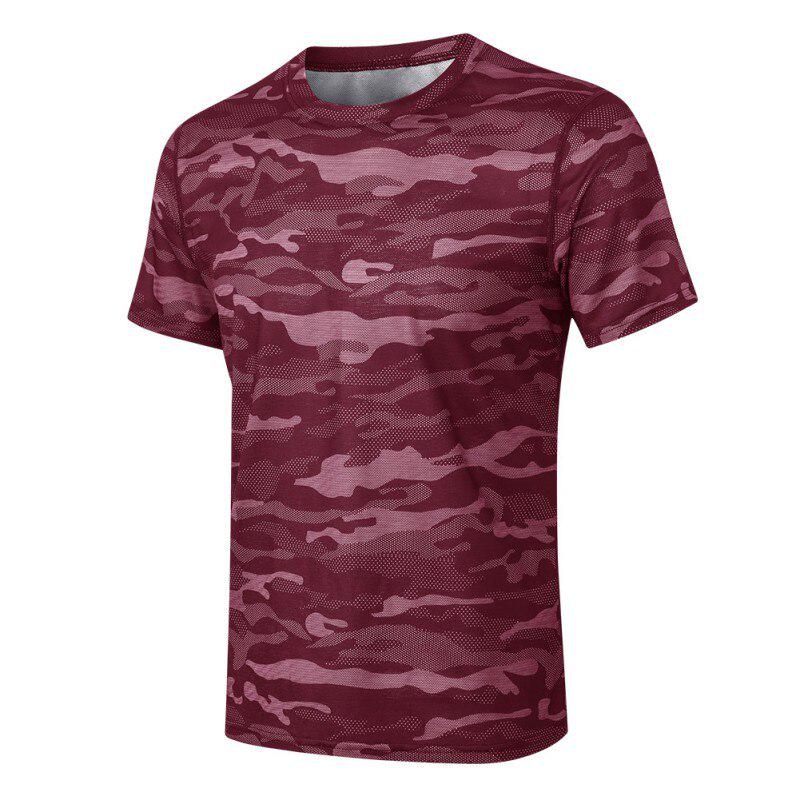 Camiseta holgada deportiva para hombre, camiseta de camuflaje para adiestramiento al aire libre, gimnasio, correr, camiseta de manga corta transpirable de secado rápido