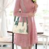 Elegant Embroidered Wedding Ladies Handbag Crossbody Shoulder Bag Soft PU Leather Ladies Purse with Internal Zipper And Polyeste
