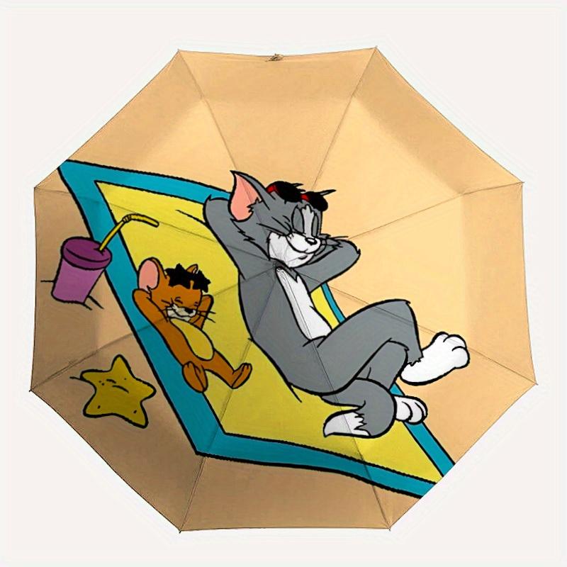 

1pc Tom and Jerry Automatic Opening/closing Umbrella, Windproof, Foldable Sunshade, Perfect Gift for Friends, Durable Handle yy250812113