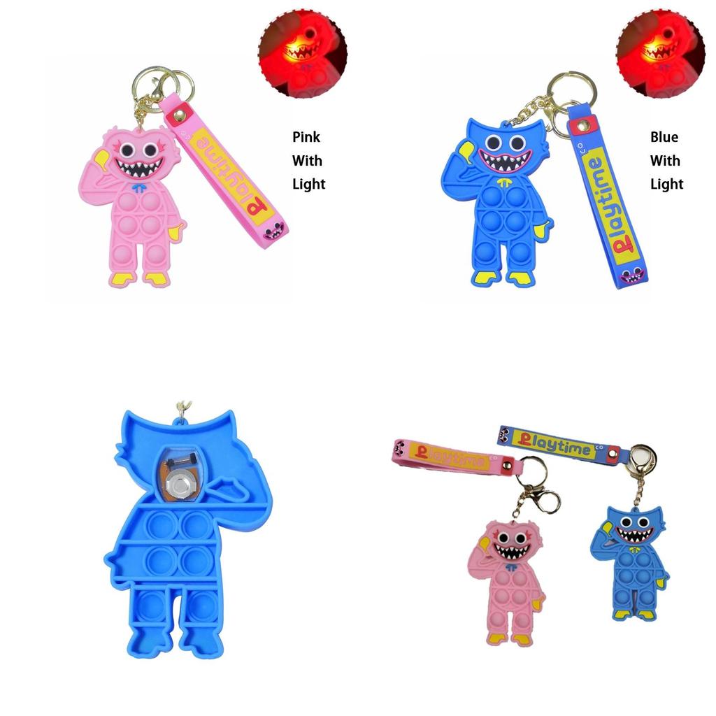 Süßes und sicheres Poppy Playtime Huggy Wuggy Schlüsselanhänger-Spielzeug mit LED-Licht, perfekt für Kinder und Erwachsene