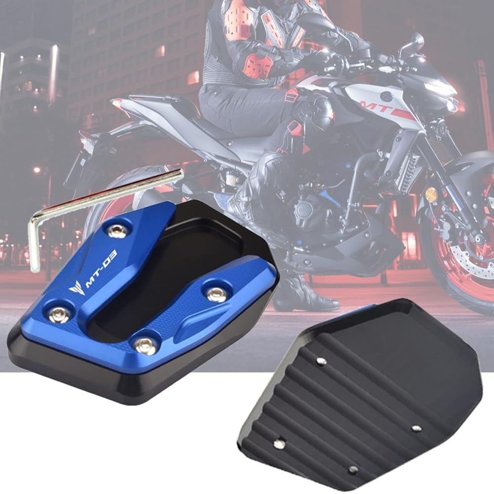 VORILES Für MT03 MT-03 2021 2022 Motorrad CNC Halterung Seitenhalterung Erweiterungsblock Klappbar MT-03 YZFR32021 2022 Zubehör (Blau, MT-03)