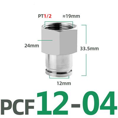 PCF Pneumatic Connector 304 Stainless Steel 1/8” 1/4” 3/8” 1/2” BSP Internal Thread Pneumatic Quick Connector Hose Air Tube