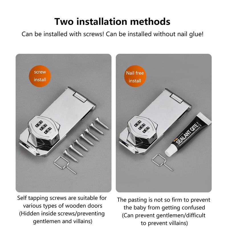 3-Digit Combination Lock Easy To Install Zinc Alloy Password Drawer Locks Mechanical Dial Cabinet Security Cam Lock Refrigerator