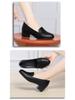 2025 Spring/Autumn Comfortable Soft Leather Chunky Heel Shoes for Women - Versatile for Middle-Aged and Elderly