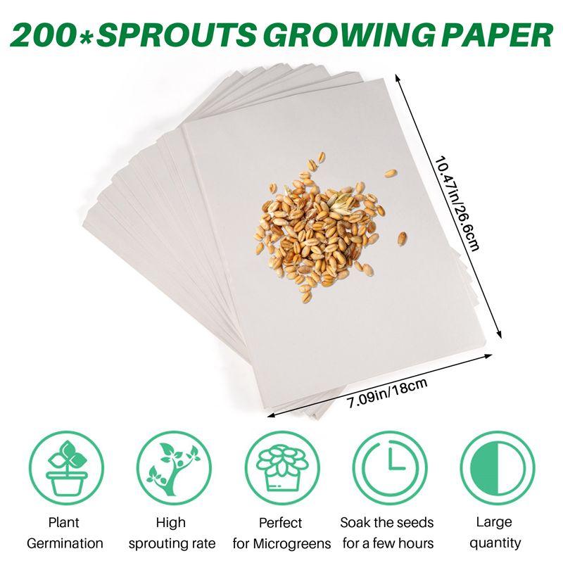 200 Sheets Of Nursery Paper Sprout Vegetable Planting Paper 18 X 26.6Cm, Suitable For Plant Germination Tray