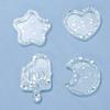 5PCS DIY Crystal Drip Glue Flowing Sand Pendant Mold Moon Love Cat Face Irregular Hanging Pendant Silicone Mold