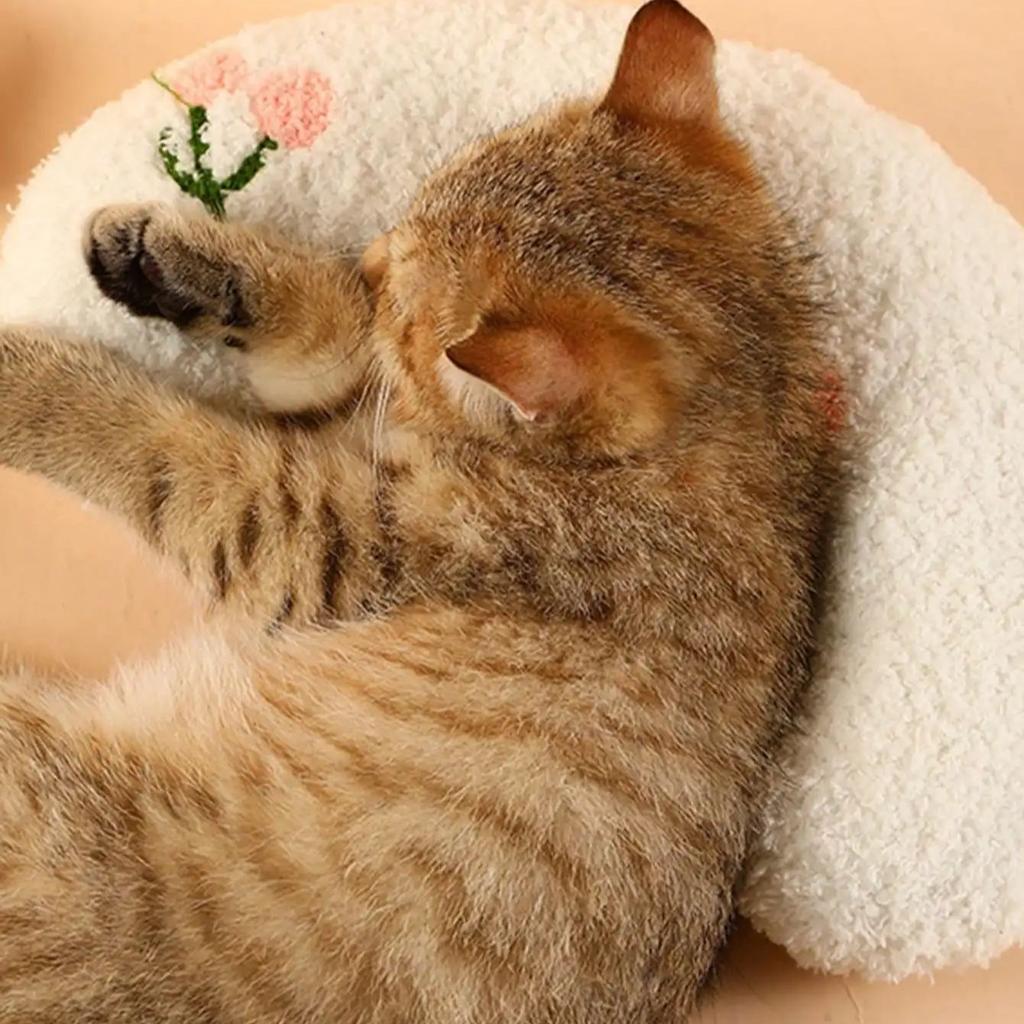 1 Stück-Winter Haustier Kleines Kissen Mode Nackenschutz Tiefschlaf Welpe Kätzchen U-förmiges Kissen Hund Katze Kopfstütze Schlafkissen