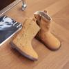 Girls Mid-calf Boots Autumn Winter New Versatile Children's Fashion Boots Chic Trend Kids Causal Boots Matte Leather Non-slip