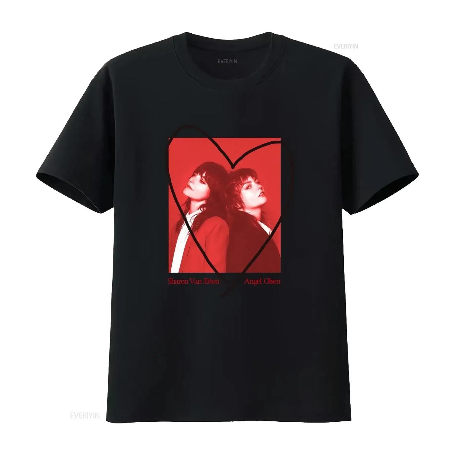 

Best New 2022 Sharon Van Etten Angel Olsen Singer Songwriter T Shirt vintage Washed homme Casual Unisex Soft S чёрный
