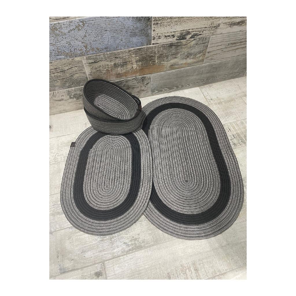 Iuta, răchită, set covoraș de baie, set coș de baie, set covoraș