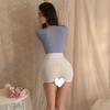 Sexy lingerie sexy flirting young woman flight attendant uniform pure desire to open file free perspective pajamas couple secretary robe