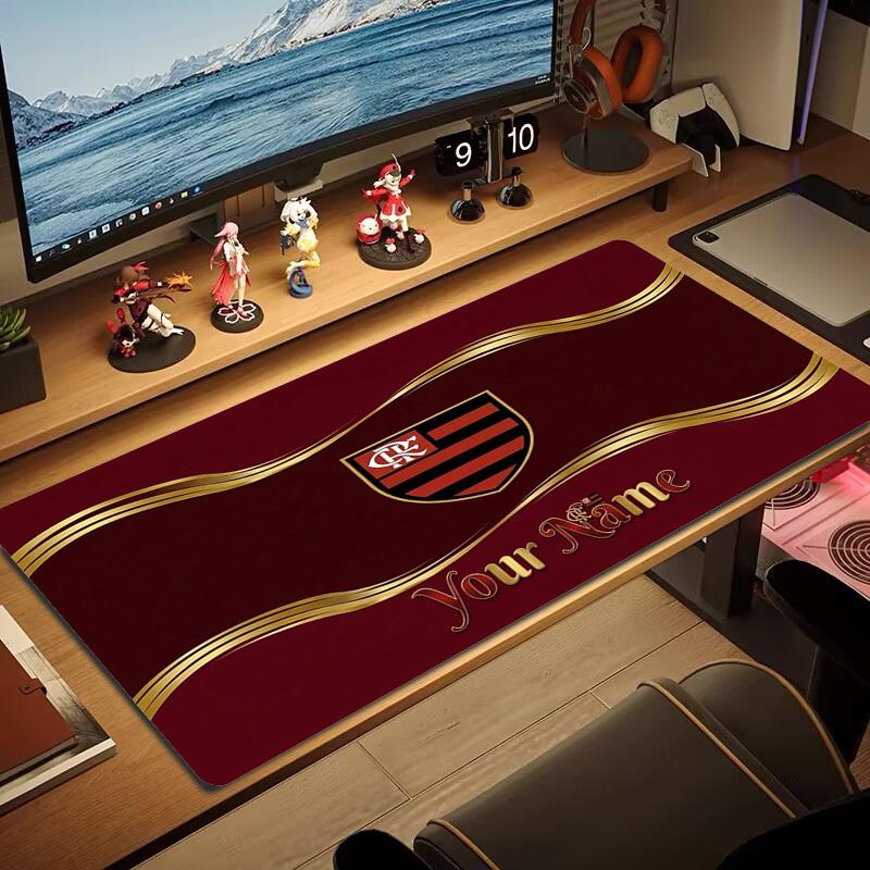Clube De Regatas Flamengo Custom Name Large Size Mouse Pad Large Gaming Table Cushion Non-slip Laptop Tablet Big Mousepad XXL Mat Mini PC Playmat With