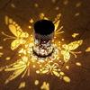 New Type of Solar Butterfly Lamp, Iron Hollow Lantern, Outdoor Waterproof Courtyard Decoration, Solar Projection Lamp