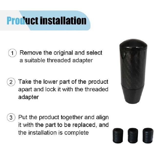 Car Shifter Knob, Buttonless Automatic Manual Gear Shift Knob, Stick Shift Black