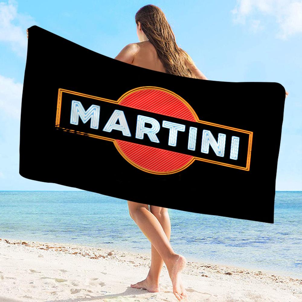 Martini Logo Aufgedrucktes Handtuch Mikrofaser Strandtuch Saugfähig Schnelltrocknend Weich Yoga Schwimmen Resort Bergsteigen Handtuch