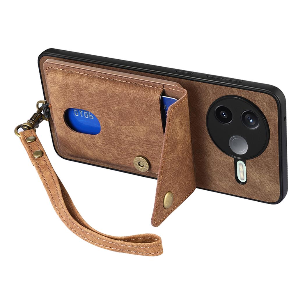 For Xiaomi Poco F7 Pro 5G/Xiaomi Redmi K80 5G Case with Card Holder Kickstand Leather Phone Back Cover