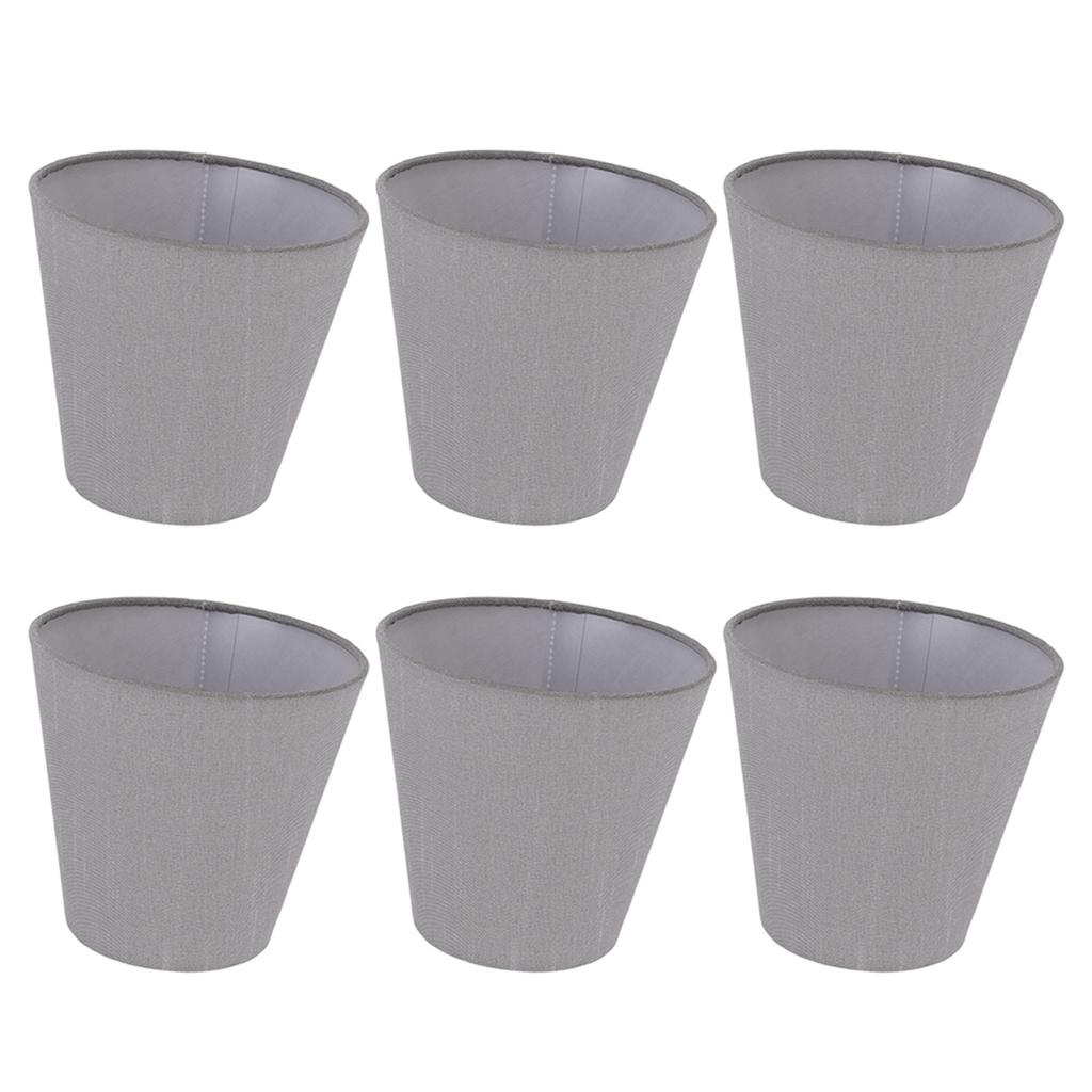 6 stk Stoff Lampeskjerm God Lysgjennomgang E14 Lyspære Lampeskjerm Klassisk Stoff Lampeskjerm for Soverom