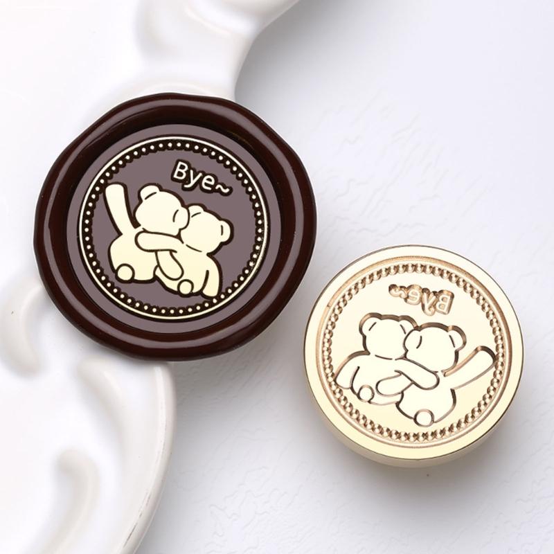 Vintage Seal Stamp Head Small Bear Animal Seal Stamp for Seal Envelope Card Party Invitation Packaging Christmas Wedding
