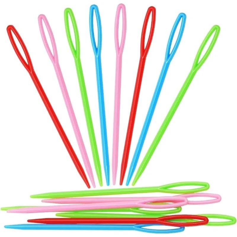 100PCS Plastic Sewing Needles Large Eye Plastic Yarn Needles for Kids Craft Plastic Embroidery Needle for DIY Sewing Handmade