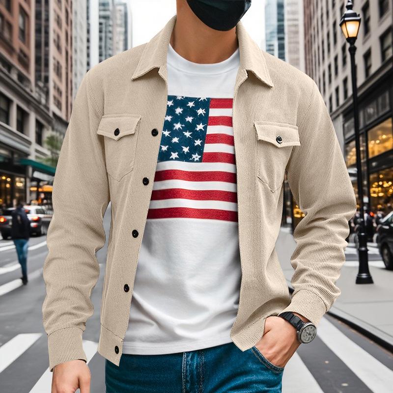 American Retro Autumn and Winter Heavy Corduroy Hunting Suit Commuter Workwear Light-produced Casual Jacket