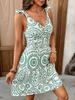 Robe en Dentelle sans Manches à Col en V Imprimé Floral - Collection Été 2025