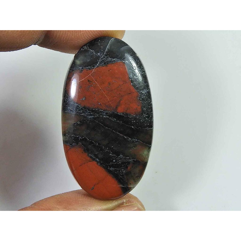 Natural Bloodstone Palm Crytsal 43Cts. Oval Cabochon Loose Gemstone 23X40MM SK-2653