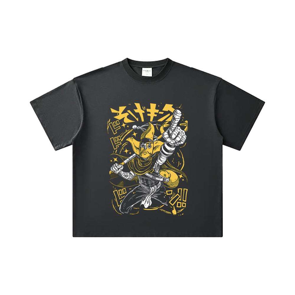 260 GSM Double Yarn 32 Count 100% Cotton One Piece V77 Sogeking Print Unisex Heavy Cotton T Shirt