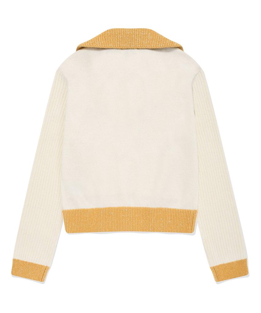 COVERNAT WOMAN High-Neck Zip-Up Knit Ivory