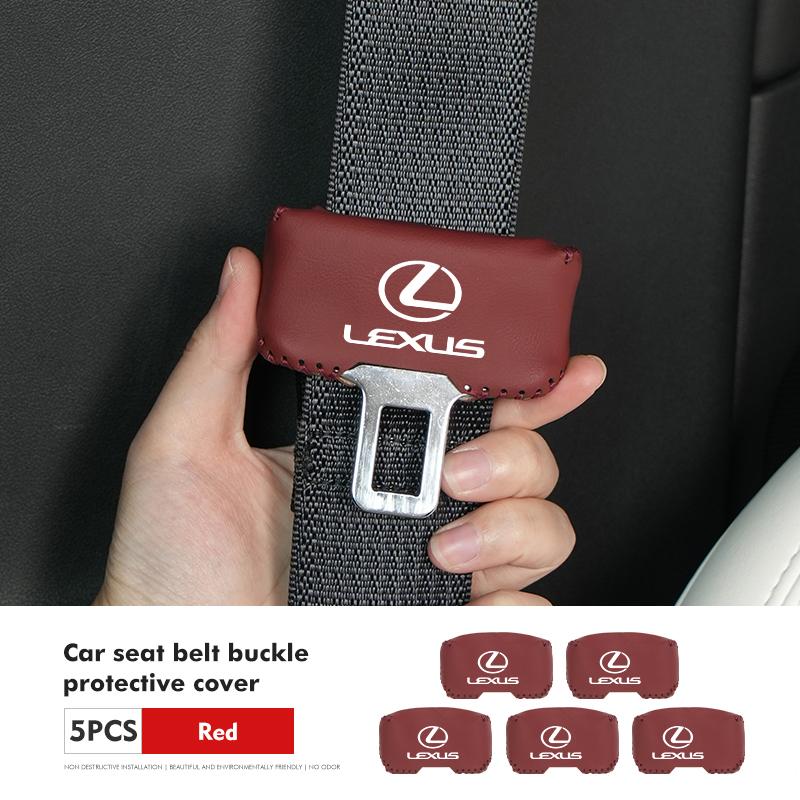 Car Seat Belt Buckle Cover Leather Protector Anti-collision Case For Lexus RX350 IS250 IS200 GS300 LX570 RC350 UX250h ES350