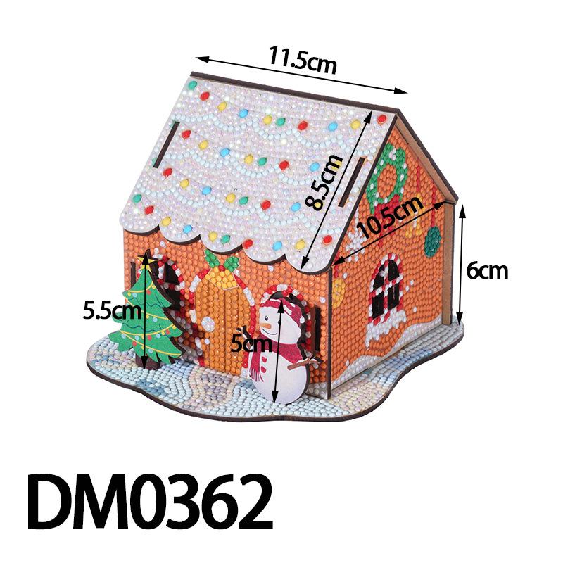 3D Diamond Painting Christmas House Kit with tools 3D Puzzle DIY Craft with Sparkling Drills for Decoration Holiday Gift