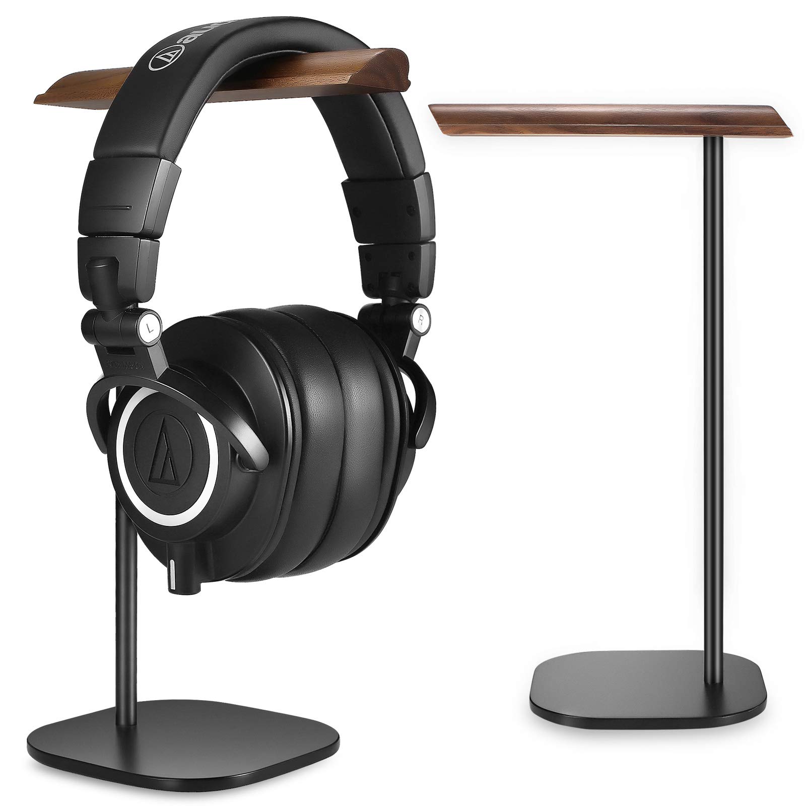 

Headphone Stand, Headphone Hanger, Tabletop Headphone Hanger, Natural Wood Headphone Hanger for Gaming Headsets, Storage, Aluminum Alloy & Wood