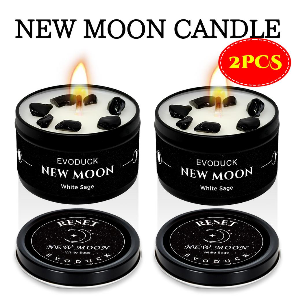 1pc EVODUCK new moon Scented Candles 3oz Law of Attraction Manifestation Energy Boosting White Sage Christmas Scented Candle