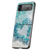 Phone Case For Samsung Galaxy Z Flip 3 4 5 6 Hard Folding PC For Samsung Z Flip3 Flip4 Flip5 Cover Blue Butterfly Ocean Waves