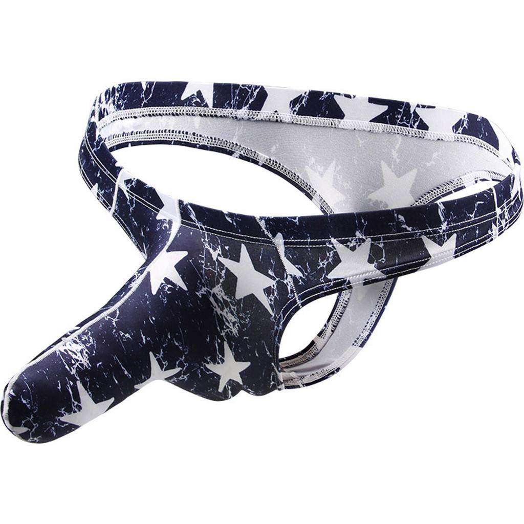 Men's Fashion Sexy Casual Comfortable Breathable Printed Mid-Low Waist Panties