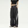 High-Waisted Black Wide-Leg Suit Pants - Women's Flared, Floor-Length, Loose-Fit, Summer Slimming Casual Wear