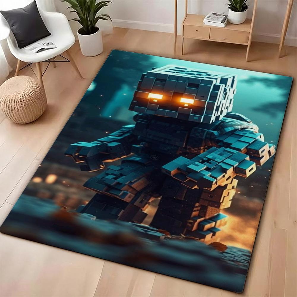 Minecraft Blocky Survival Adventure Printed Rug Durable Stainresistant Carpet For Bedroom Study Home Decor Holiday Gift