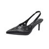 Comemore Large Size Women Pumps Pointed Toe Women's Shoes Buckle Slingback Ladies New Thin High Heels Back Strap Heeled Sandals