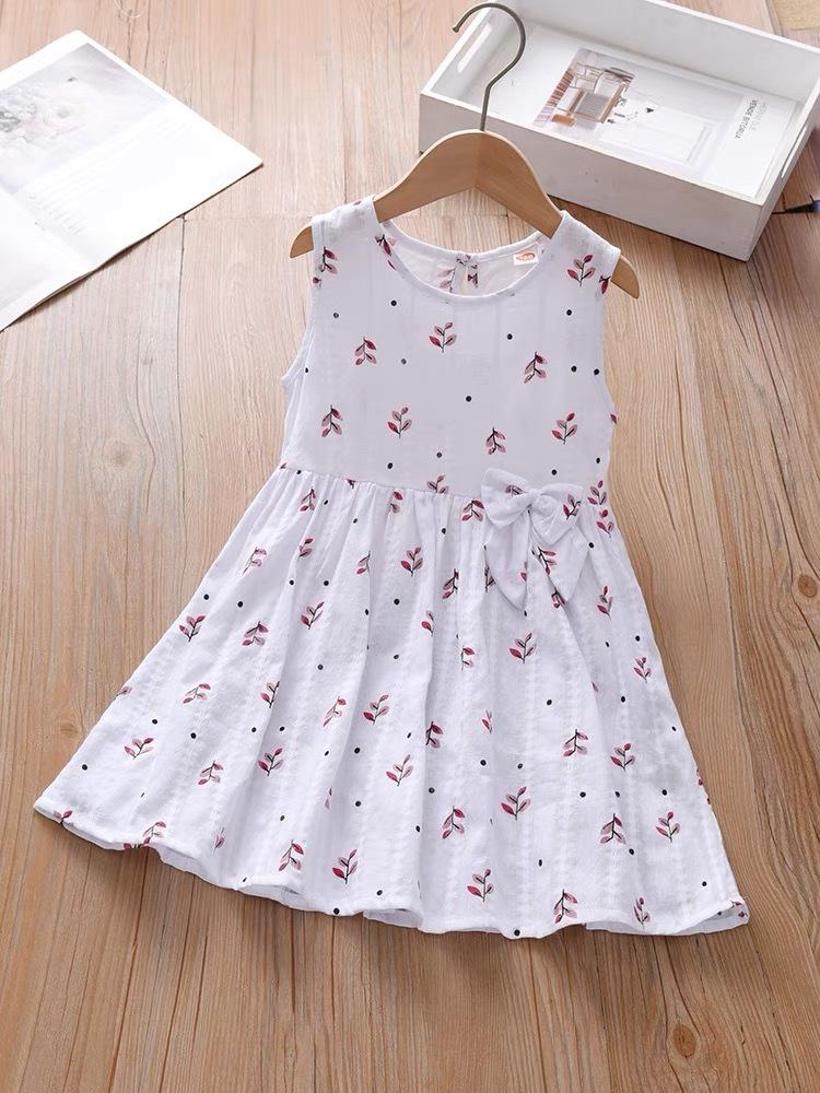 Girls Summer Spaghetti Strap Dress Kids Beach Holiday Sundress Children Casual Vacation Outfit 90cm белый