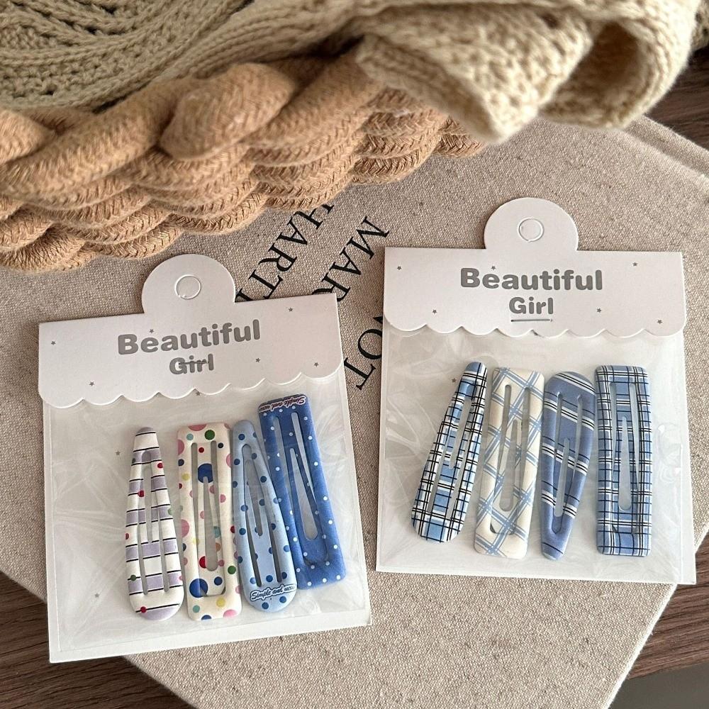 4-Pack Square Children's Hair Clips Candy Cream Color Clips Hairpins High Quality Baby Bangs