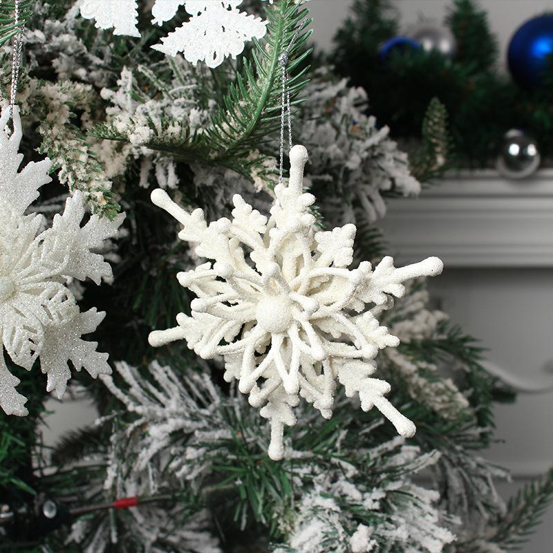 Ciondolo fiocco di neve di Natale in plastica fiocco di neve bianco stringa finestra albero di Natale fiocco di neve festa luogo ciondolo