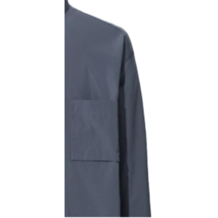 Uniqlo Jil Sander Collaboration Solid Color Loose Fit Stand Collar Casual Long Sleeve Shirt Men Shirts Light-Gray 440462-06