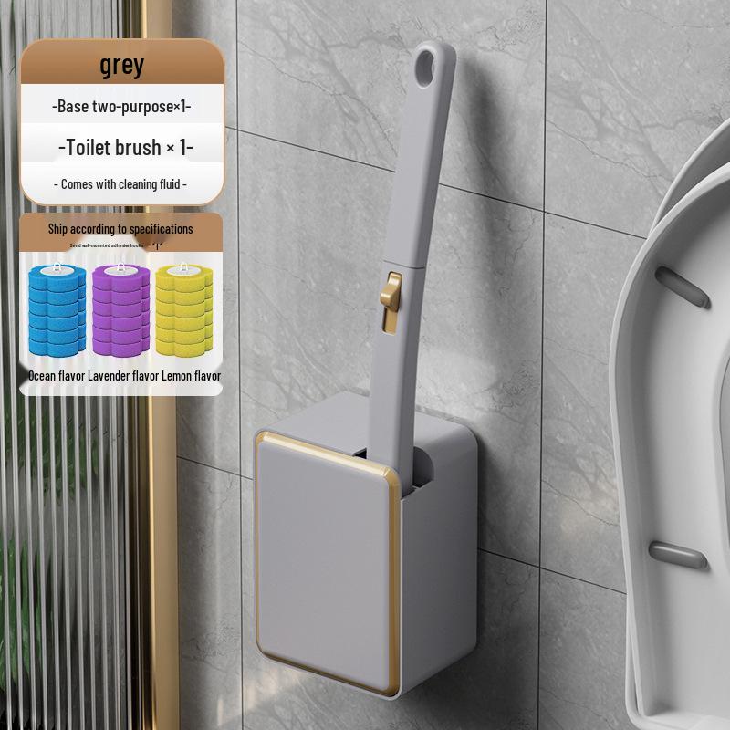 Wall-Mounted Toilet Brush with Dissolvable Heads for Complete Cleaning