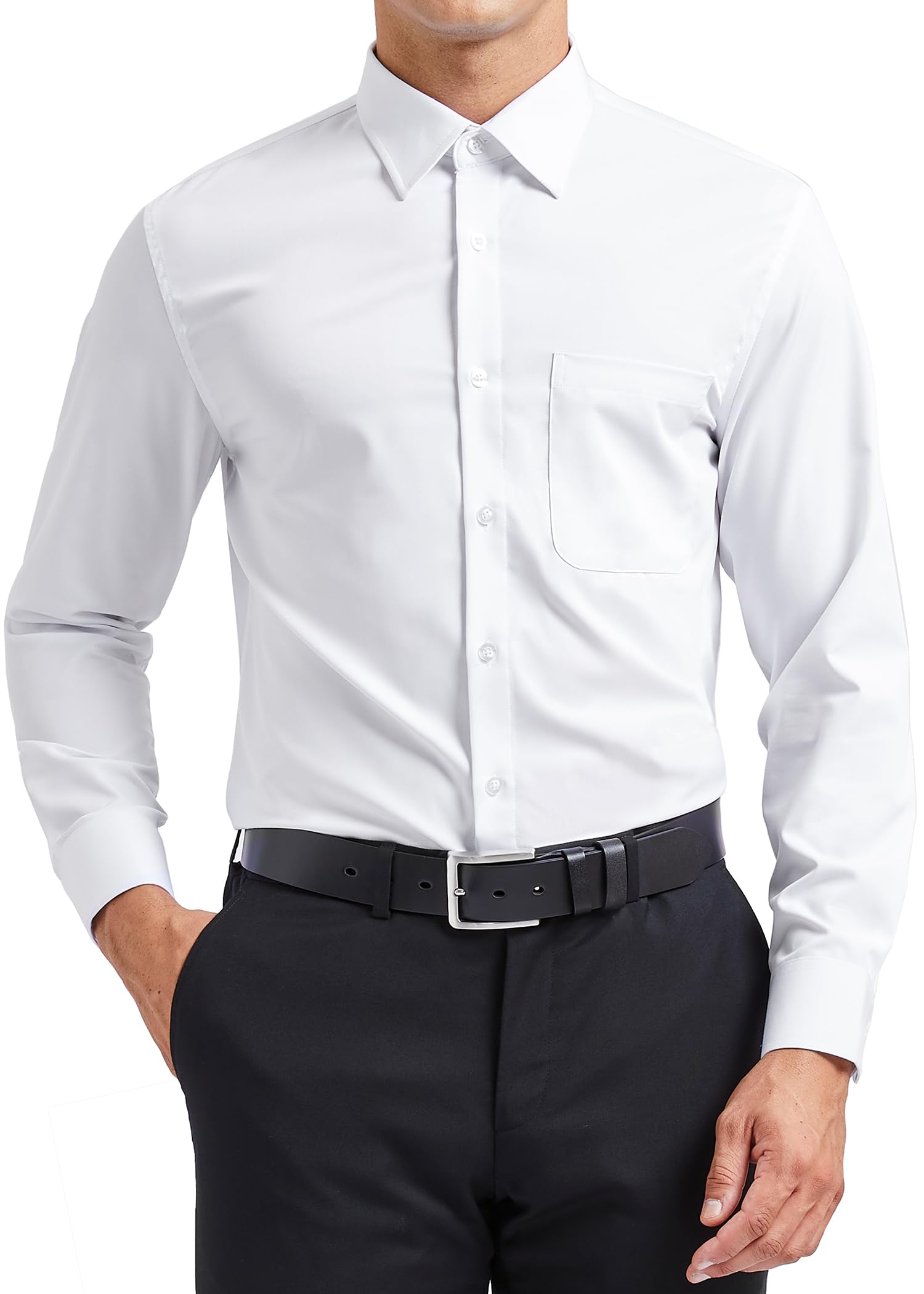 

Enlision Белое платье с длинным рукавом Однотонное Подходит для бизнеса и формальных мероприятий Плюс 41 см шея Мужская рубашка, Не требующая глажки, Устойчивая к сминанию, Быстросохнущая, Цвет,