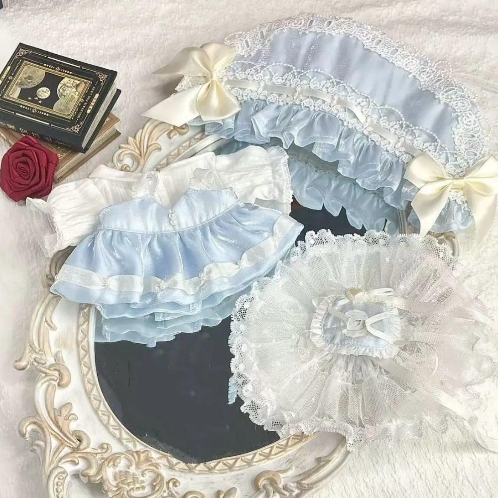 Kleding voor een pluche pop van 20 cm: schattige herfstrok, katoenen verkleedkleding voor poppen van 20 cm, geen specifieke poppenkleding.