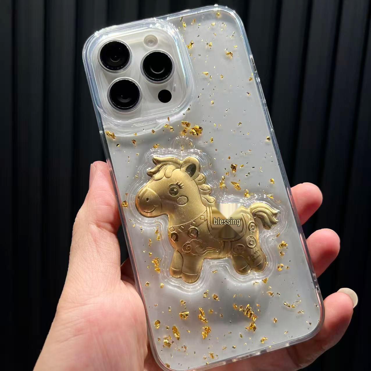 Gold Foil Wealth iPhone 17/16 Pro Max Case, Compatible with Apple 14/13 Pro, 11/12/15P 17 Pro Max