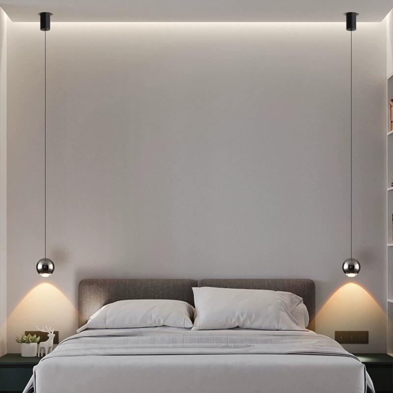 Modern Touch Switch Pendant Light for Bedroom, Living Room, or Study - Adjustable Headboard and Background Wall Lighting